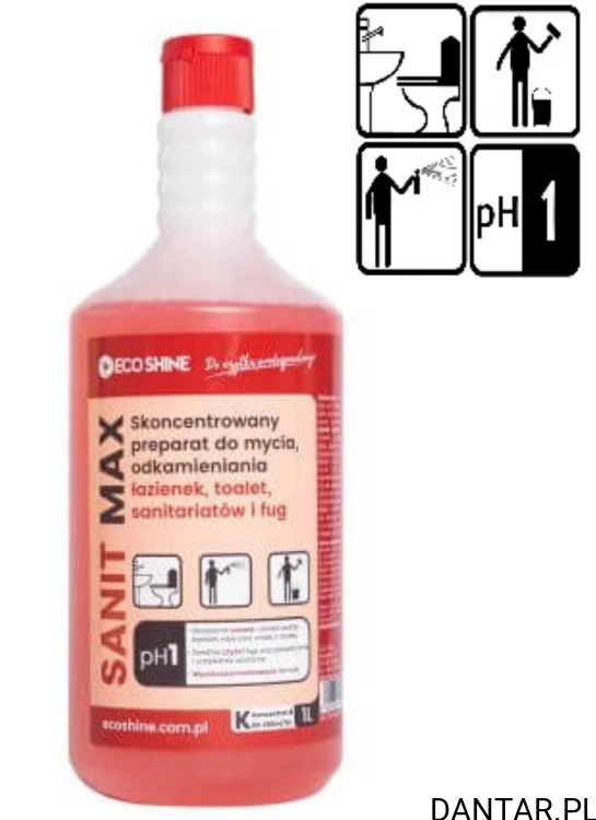 Eco Shine 1l sanit max skoncentrowany płyn do mycia i odkamieniania sanitariatów i łazienek a1/12