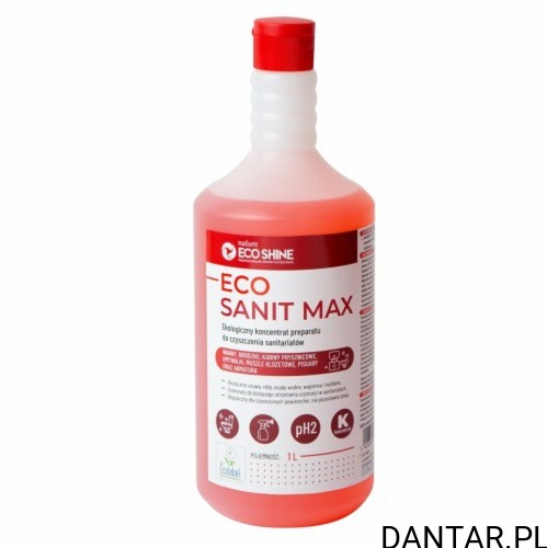 Eco Shine 1l Nature ecolabel sanit max skoncentrowany płyn do mycia i odkamieniania sanitariatów i łazienek a1/12