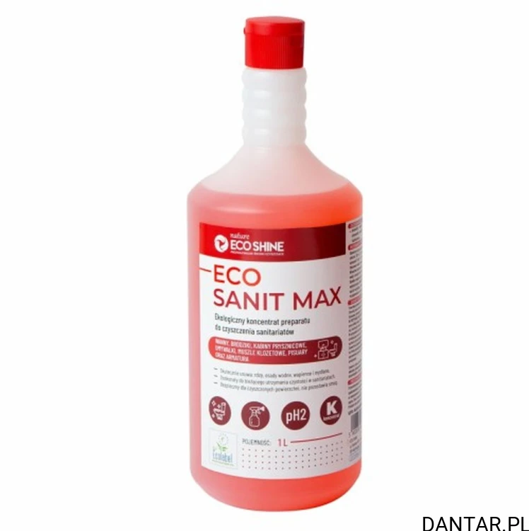 Eco Shine 1l Nature ecolabel sanit max skoncentrowany płyn do mycia i odkamieniania sanitariatów i łazienek a1/12