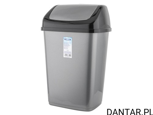 Kosz na śmieci z klapą 35l szary classic Praktyczna