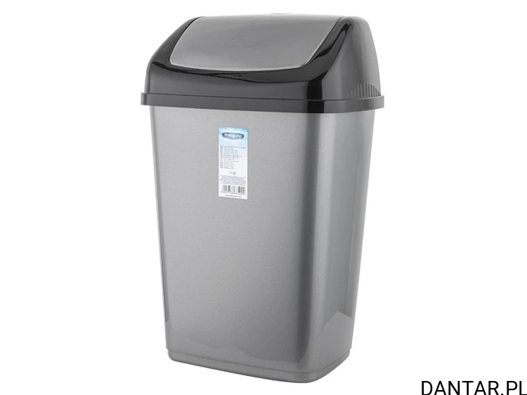 Kosz na śmieci z klapą 35l szary classic Praktyczna
