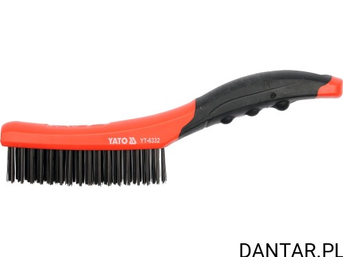 Szczotka druciana 4-rzędowa plastikowa rączka Yato YT-6332