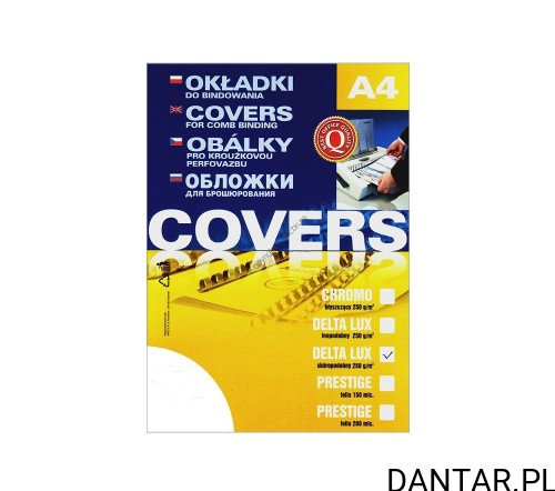 Okładka A4 delta skóra biały Dovre a100