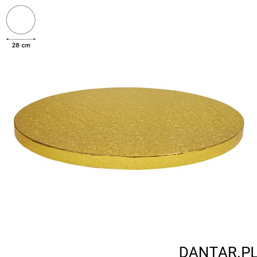 Podkład pod tort 28cm angielski 1,2cm złoty okrąg