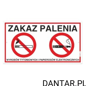 Tabliczka 30 x 16,5cm zakaz palenia 