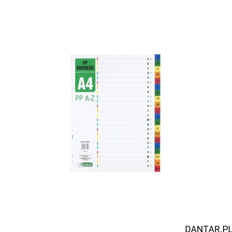 Przekładki PP A-Z A4 D.rect 