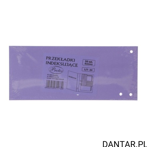 Przekładki indeksujące 1/3 A4 fioletowe Protos a50