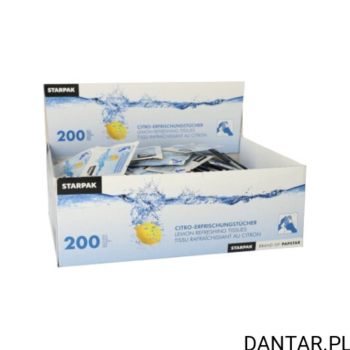 Chusteczki nawilżające pakowane pojedyńczo cytrynowe Starpak a200/5 17200