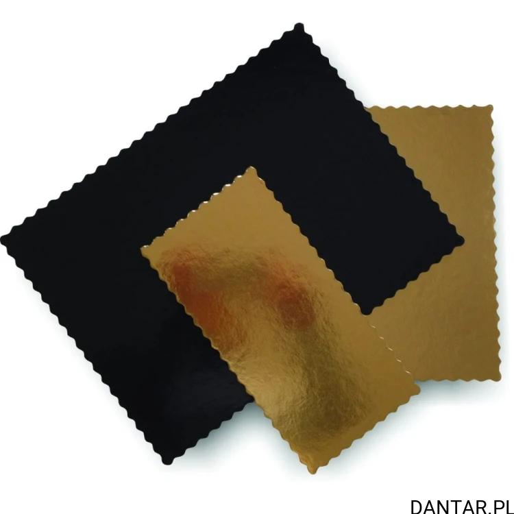 Podkład pod tort 30x40 złoto-czarny karbowany 2400g Recpak