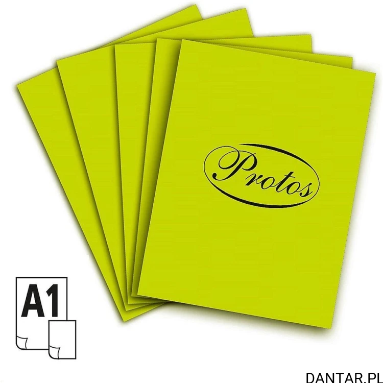 Brystol A1 160-180 g/m2 zielony limonka Protos a1/20