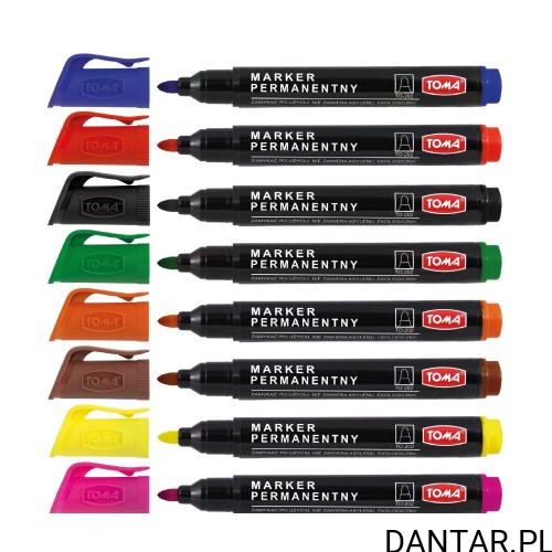 Marker permanentny okrągły mix kolor a8 TO-202 Toma