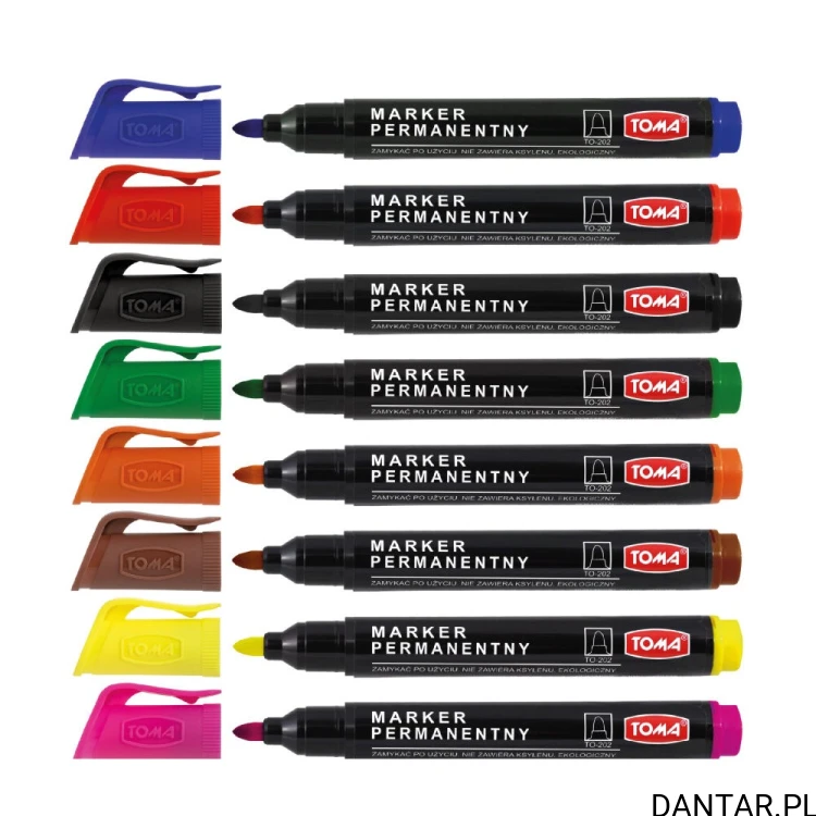 Marker permanentny okrągły mix kolor a8 TO-202 Toma