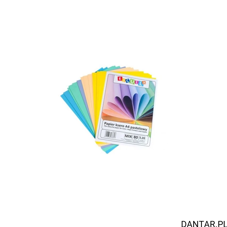 Papier ksero A4 pastelowy mix kolor 80g Escuela a100/6