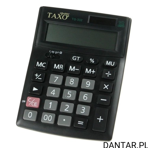 Kalkulator biurkowy Taxo TG-332 czarny 12-pozycyjny