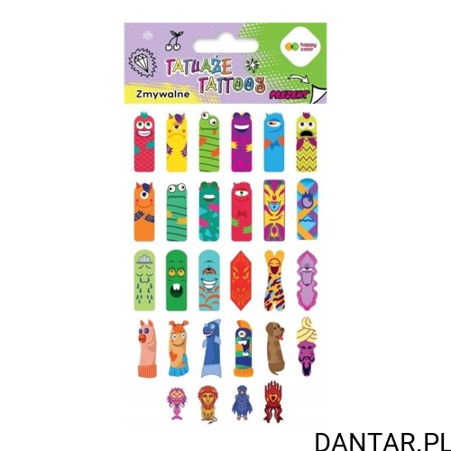 Tatuaże zmywalne Fingers Tattoo Happy Color 33 szt.