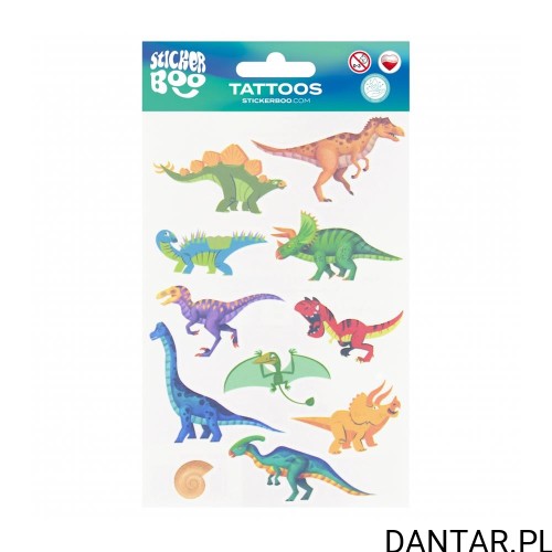 Tatuaże dinozaury Sticker Boo 10 x 17,5 cm