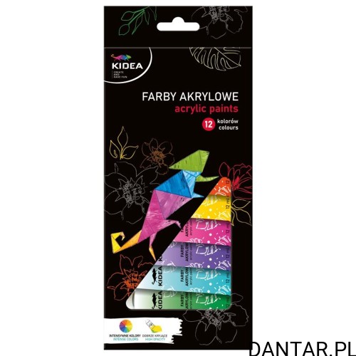 Farby akrylowe Kidea 12 kolorów x 12 ml a12