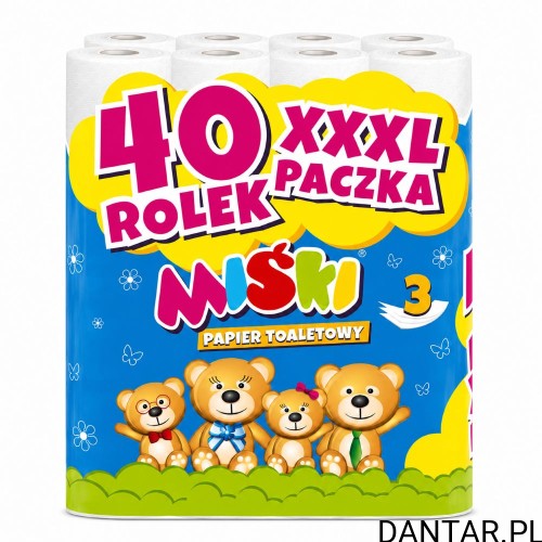 Papier toaletowy Miśki biały celuloza 3w a40/3