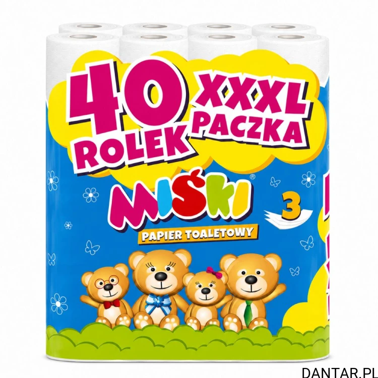 Papier toaletowy Miśki biały celuloza 3w a40/3