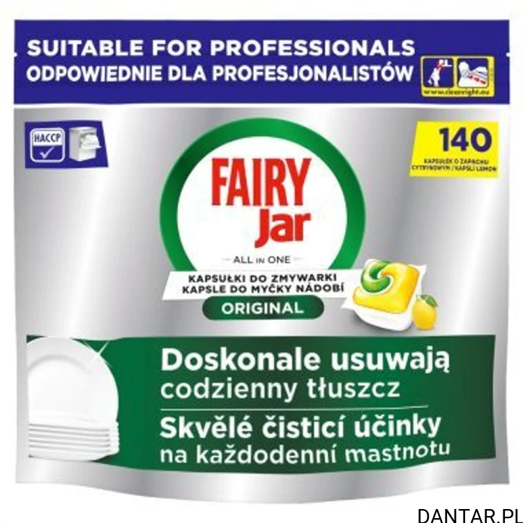 Kapsułki do zmywarek Fairy Jar Lemon a140/2