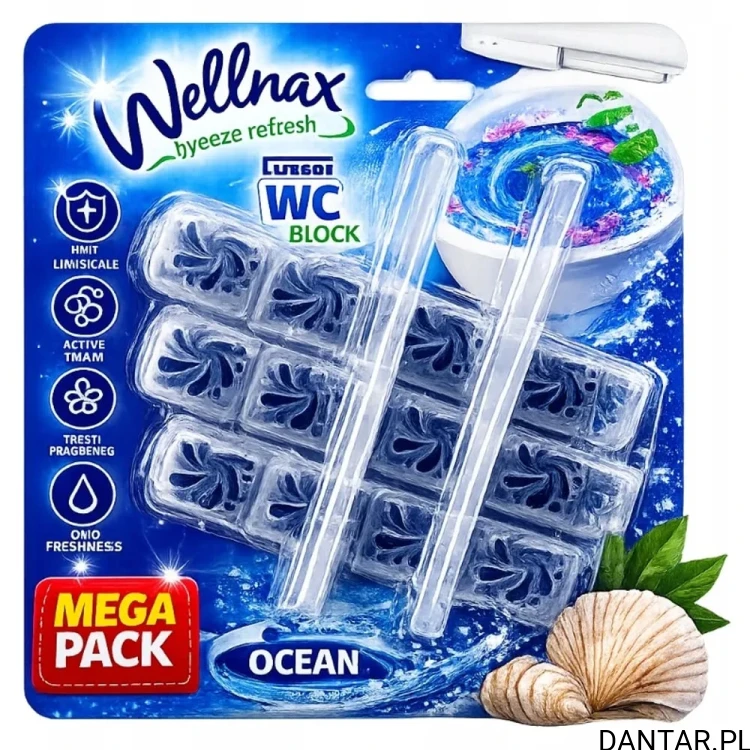 Kostka do wc koszyk 3x50g Wellnax Breeze Fresh a3/24