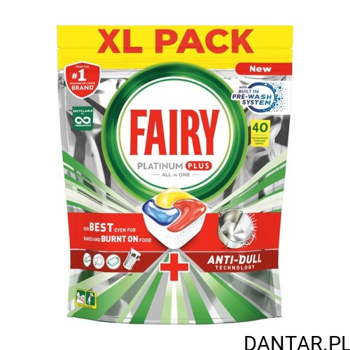 Kapsułki Fairy Platinum Plus Lemon tabletki do zmywarek a40 EAN 8700216623148