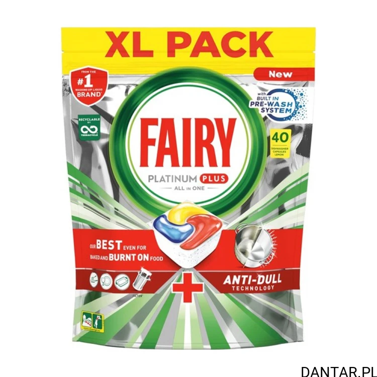Kapsułki Fairy Platinum Plus Lemon tabletki do zmywarek a40 EAN 8700216623148