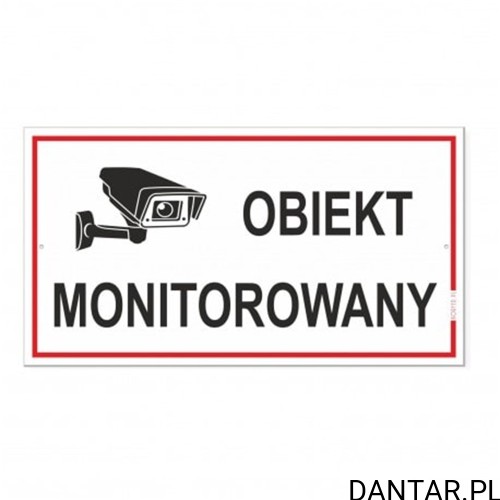 Tabliczka Obiekt monitorowany 30,5x16,5cm Korfed  EAN 8448824004569