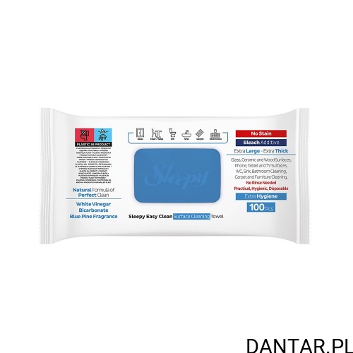 Chusteczki czyszczące Sleepy Easy Clean Bleach 100 sztuk a100/6 EAN 8682241212613