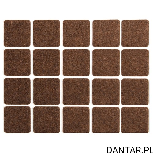 Podkładki filcowe 20x20mm brązowe a20 74861 EAN 5906083748615