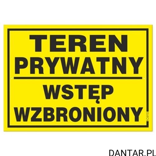 Tabliczka Teren prywatny wstęp wzbroniony 25 x 35 cm Korfed EAN 5788232210231
