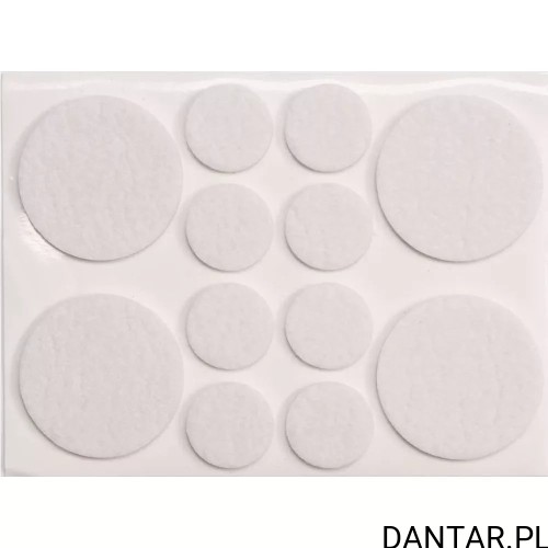 Podkładki filcowe śr 20 i 38mm białe a12 74838 EAN 5906083748387