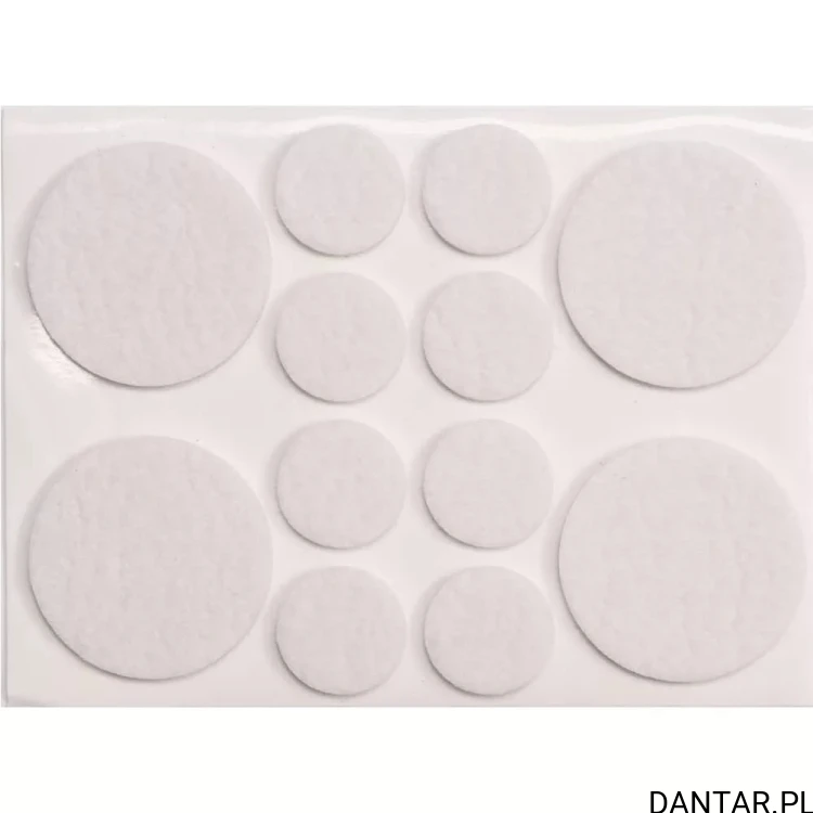 Podkładki filcowe śr 20 i 38mm białe a12 74838 EAN 5906083748387