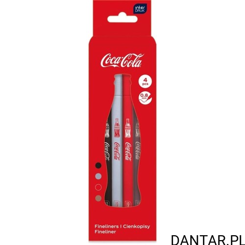 Cienkopisy Coca-Cola Interdruk 4 kolory a4/12 EAN 5902277382955