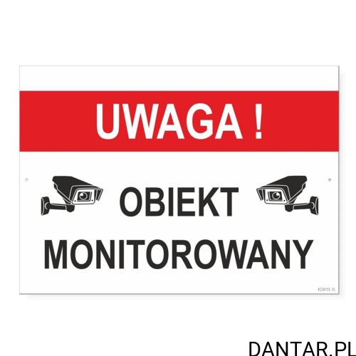 Tabliczka Uwaga obiekt monitorowany duża 35x25cm Korfed 