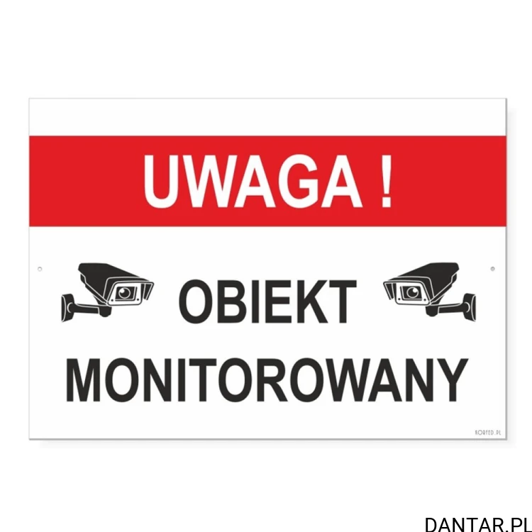 Tabliczka Uwaga obiekt monitorowany duża 35x25cm Korfed 