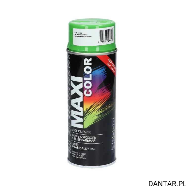 Lakier Maxi Color RAL 6018 jasnozielony połysk 400 ml, puszka