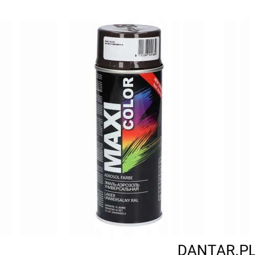 Lakier Maxi Color RAL 8019 ciemny brąz połysk 400 ml, puszka