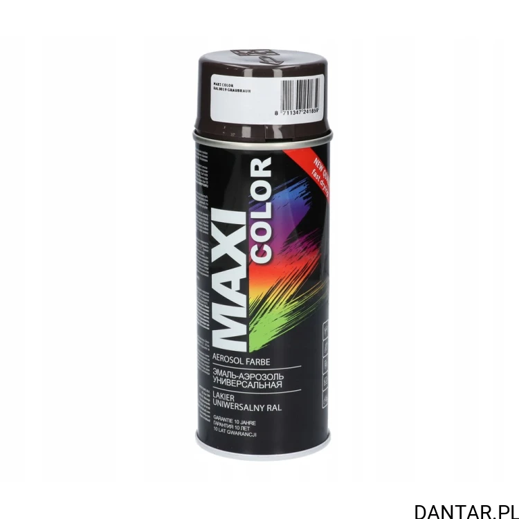 Lakier Maxi Color RAL 8019 ciemny brąz połysk 400 ml, puszka