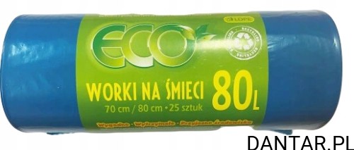 Worki 80l na śmieci niebieskie LD ECO 04685 a25/20 