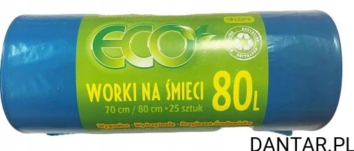 Worki 80l na śmieci niebieskie LD ECO 04685 a25/20 