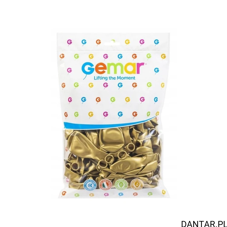 Balony metalizowane złote Dorato Gemar GM90 26 cm a100