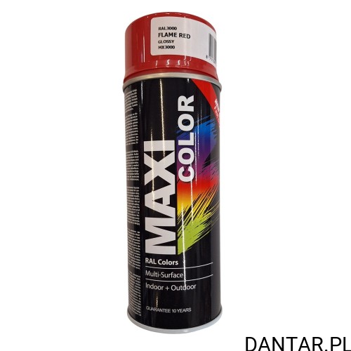 Lakier w sprayu MAXI COLOR 400 ml RAL 3000 czerwony ognisty połysk MX3000 a1