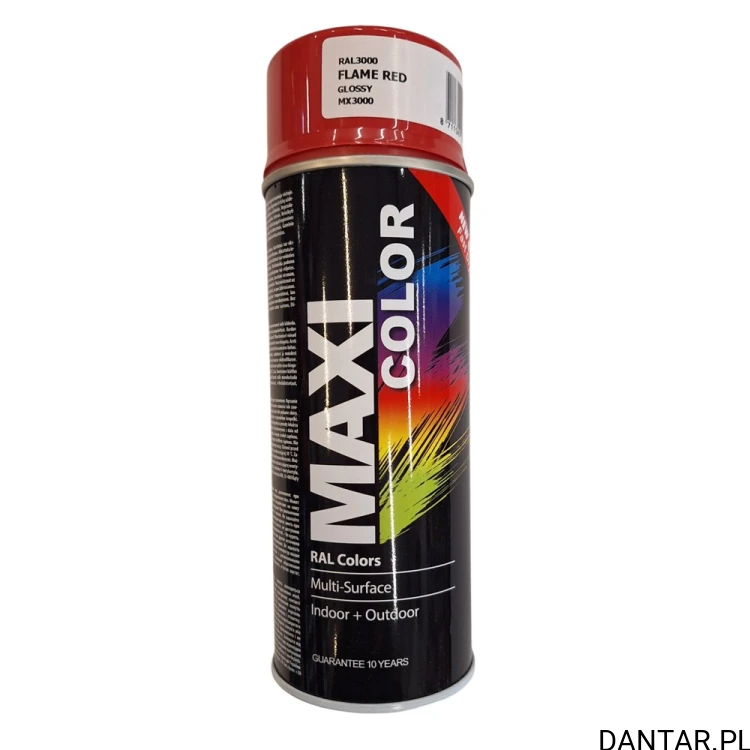 Lakier w sprayu MAXI COLOR 400 ml RAL 3000 czerwony ognisty połysk MX3000 a1