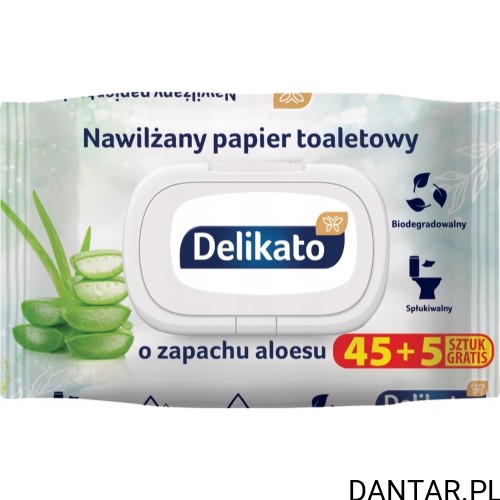 Papier nawilżany Delikato aloes 45+5 /20