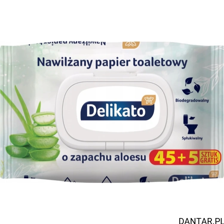 Papier nawilżany Delikato aloes 45+5 /20