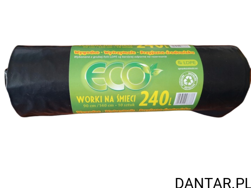 Worki 240l na śmieci czarne LD ECO a10/20