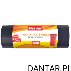 Worki 160l na śmieci czarne super mocne LD Master a10/12