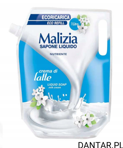 Mydło w płynie zapas Malizia latte białe 1L a1/10