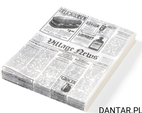 Papier do żywności pergaminowy biały z nadrukiem gazety 25X35 a500/6